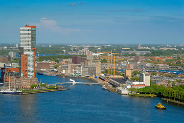 Image showing View of Rotterdam city and Nieuwe Maas river
