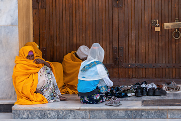 Image showing Orthodox believers in Aksum, Ethiopia Africa