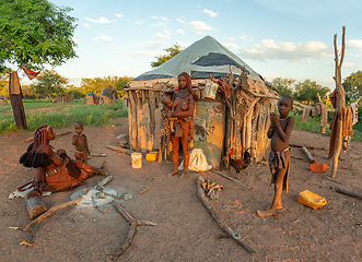 Image showing Himba woman with their child, Namibia Africa