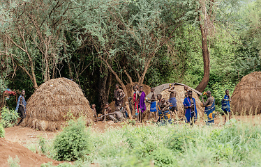 Image showing most dangerous African Mursi people tribe, Ethiopia, Africa