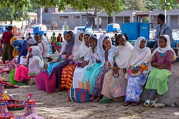 Image showing Street market in center of Aksum, Ethiopia Africa