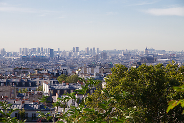 Image showing Aerial view of Paris from the Butte Montmartre