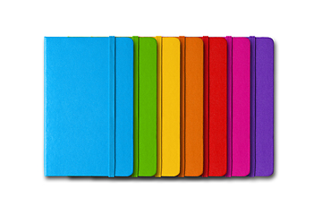 Image showing Multi color closed notebooks range