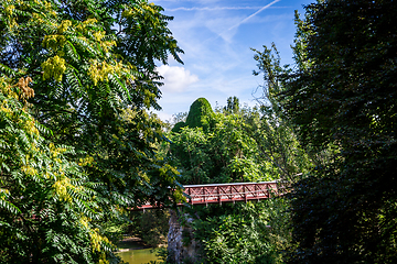 Image showing Pond in Buttes-Chaumont Park, Paris