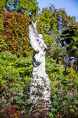Image showing Angel statue in Luxembourg Gardens, Paris