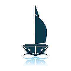 Image showing Sail Yacht Icon Front View