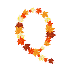 Image showing Autumn Maples Leaves Letter