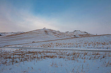 Image showing Altai mountains winter road