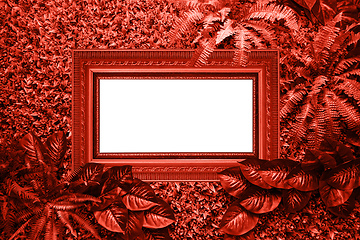 Image showing Living coral color background from leaves