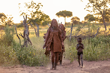 Image showing Himba woman with their child, Namibia Africa