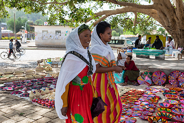 Image showing Street market in center of Aksum, Ethiopia Africa