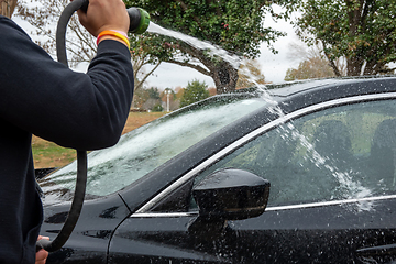 Image showing car wash cleaning and prepare for detailing