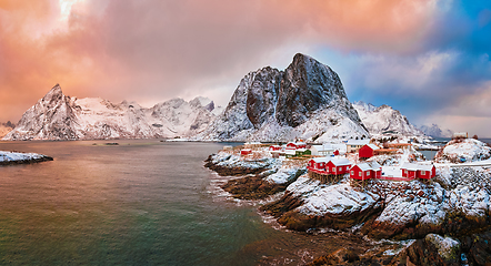 Image showing Hamnoy fishing village on Lofoten Islands, Norway