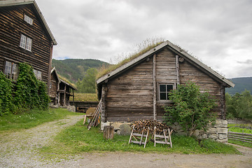 Image showing Old houses in ecomuseum in Norway