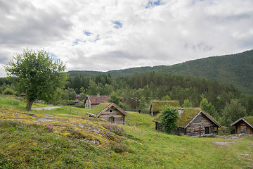 Image showing Old houses in ecomuseum in Norway