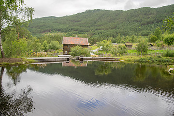 Image showing Old houses in ecomuseum in Norway