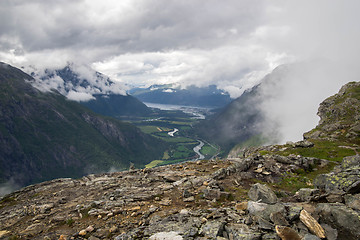 Image showing Dramatic norwegian landscape in cold summer