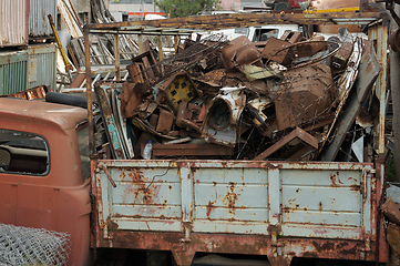 Image showing rusty scrap metal at a junkyard