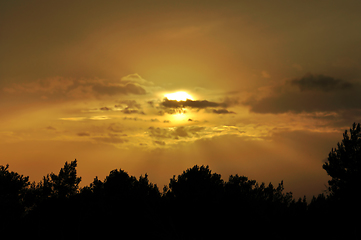 Image showing evening sky orange sunset