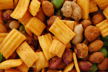 Image showing spicy dried nuts salty snacks mix