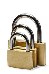 Image showing Three padlocks of different size