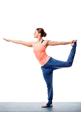 Image showing Woman doing yoga asana Natarajasana