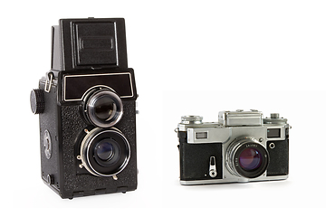 Image showing Vintage cameras isolated