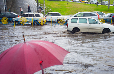 Image showing Problem traffic car flood road