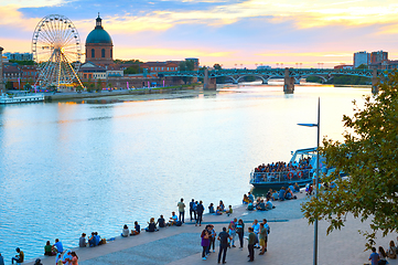 Image showing  People Garone river Toulouse France