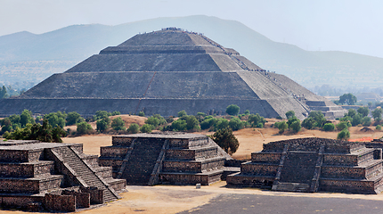 Image showing Panorama of Teotihuacan Pyramids