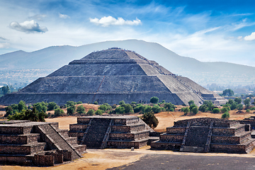 Image showing Panorama of Teotihuacan Pyramids