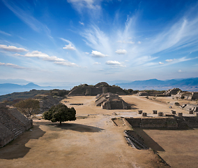 Image showing Ancient ruins on plateau Monte Alban in Mexico