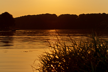 Image showing Lake sunset