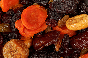 Image showing Various dried fruits close-up