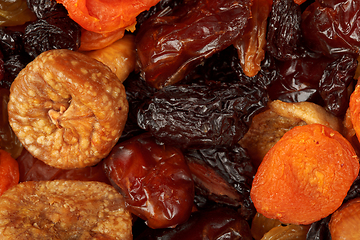 Image showing Various dried fruits close-up