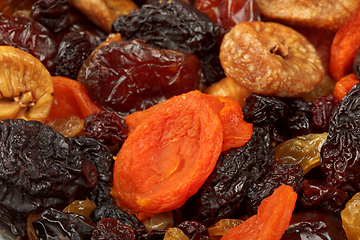 Image showing Various dried fruits close-up