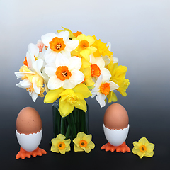 Image showing Spring Easter Holiday Flowerl Breakfast Celebration