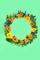 Image showing Herb and Flower Wreath for Natural Plant Medicine