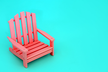 Image showing Minimal Colour Contrast with Solitary Pink Trendy Chair  