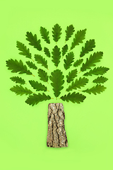 Image showing Surreal Oak Tree Go Green Symbol