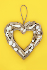 Image showing Driftwood Heart Shaped Wreath with Seashells