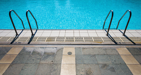 Image showing Ladder to swimming pool