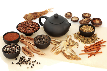 Image showing Chinese Natural Herbal Plant Based Tea Medicine Variety