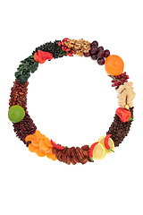 Image showing Healthy Nourishing Food Wreath Composition