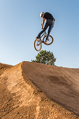 Image showing BMX Bike Stunt look back