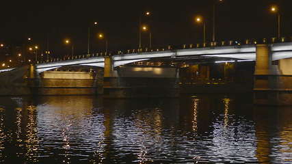 Image showing Sunny summer day moscow river bay kremlin night