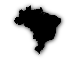 Image showing Map of Brazil with shadow