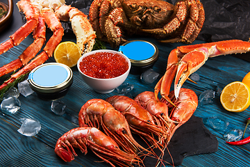 Image showing Set of fresh seafood