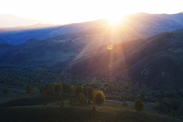 Image showing Beauty sunset in the mountains