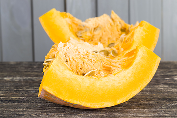 Image showing ripe orange pumpkin cut